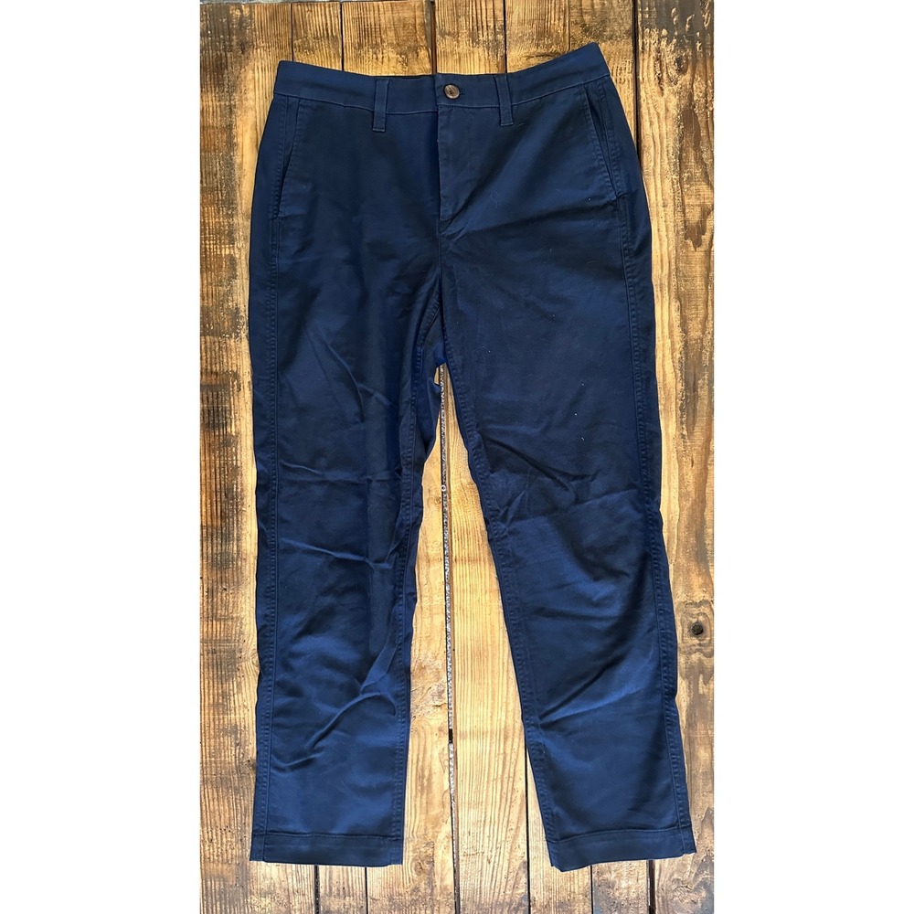 J.Crew High-Rise Girlfriend Chino Pants Navy Blue Size 6 Cotton Minimalist